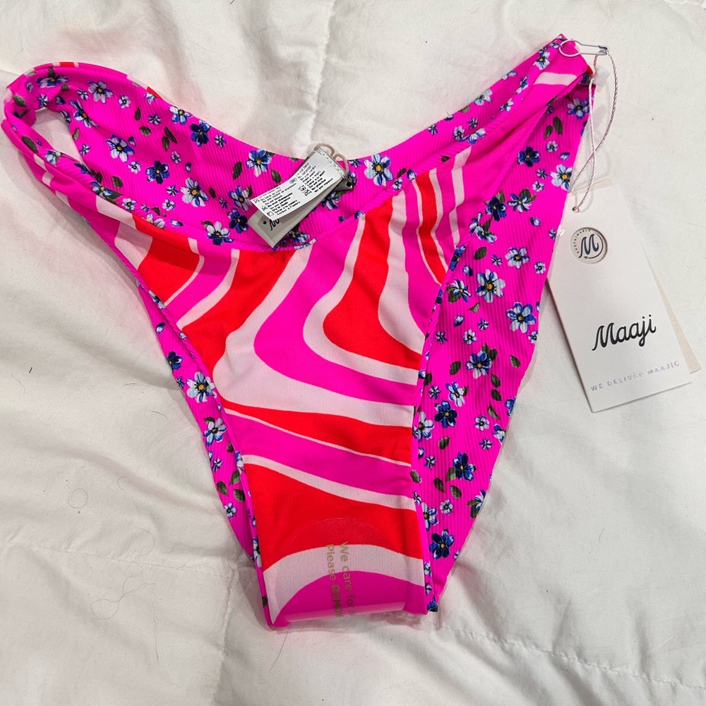 Maaji Pink Floral Bikini Bottom